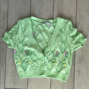 Zara Green Knit Cardigan